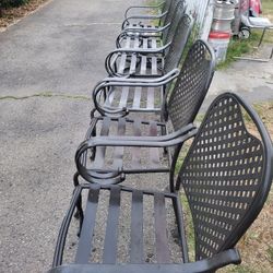 For Sale Six ALL metal Chairs Great For Outdoor