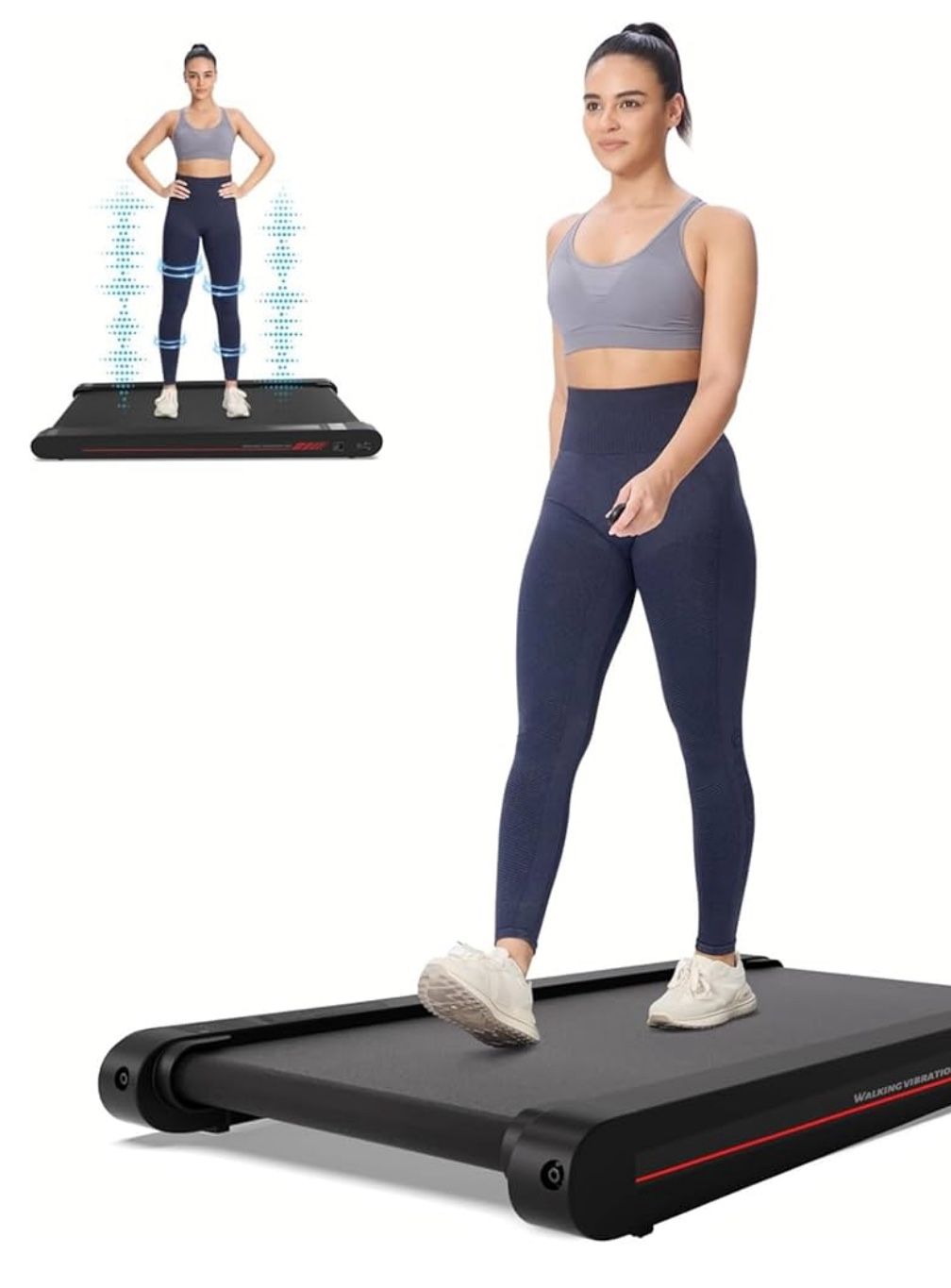 Sperax Walking Treadmill Pad with APP, 3 in 1 Under Desk Treadmill, 400W Low Noise Walking Vibration Pad with Remote Control,Portable Treadmills for H