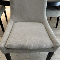 COLAMY Corduroy Dining Chairs-Light Beige/Grey