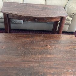 Set of Solid Rustic Coffee Table 58 36 18 H End Table 48 24