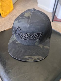 Connected Cannabis Co Trucker Hat Snapback Black Camo Script Logo
