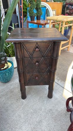 Solid wood nightstand 18 wide 15 deep 29 tall