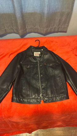 Levi’s Black leather Jacket Medium