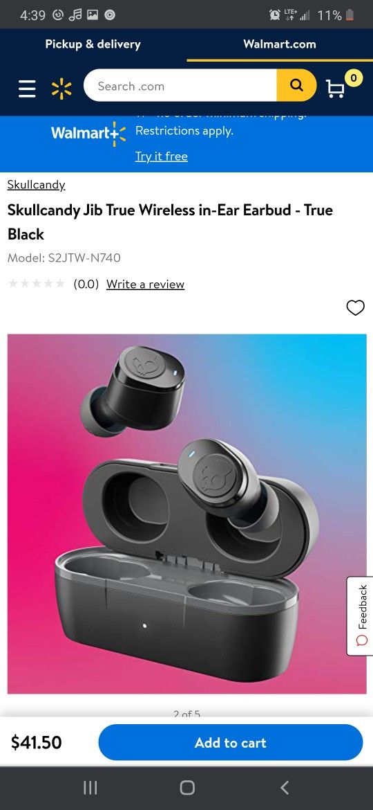 Skullcandy Jib True Wireless Earbud - True Black