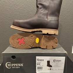 Chippewa Serious Plus 9 Inch Waterproof Composite Steel Toe Utility Full Grain Leather  Mens Brown  72331