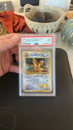 PSA 9 Mint Lt. Surge's Fearow Holo Japanese Pokemon Card