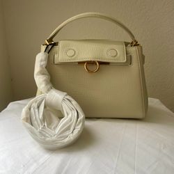 PARISA WANG  Cream Pebbled Leather Satchel Tote