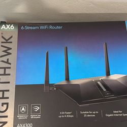 Netgear Nighthawk AX6 6-Stream AX4300 WiFi 6 Router (RAX45-100NAS)