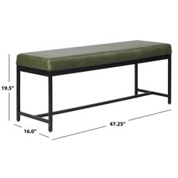 Wayfair Saddle Faux Leather Dark Green Bench By Williston Forge