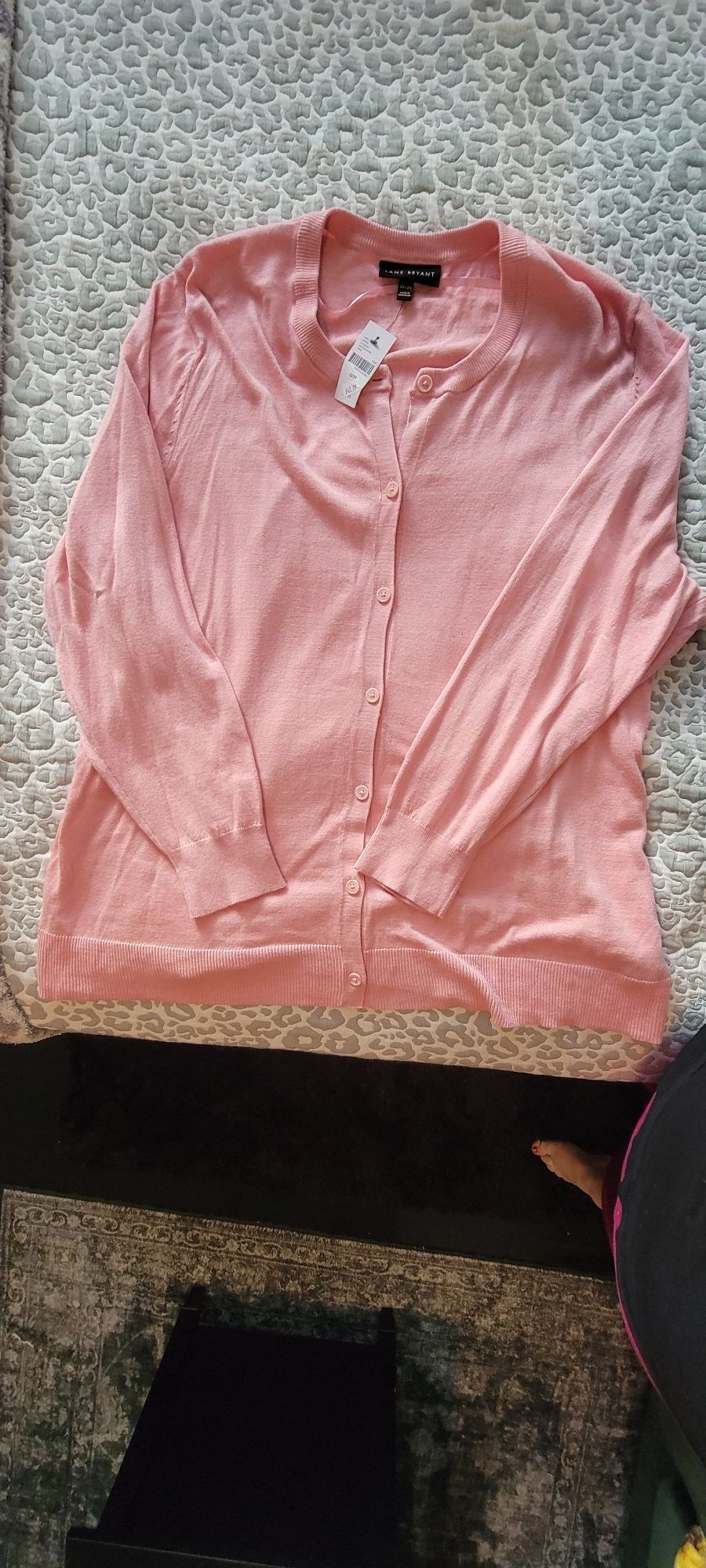 Lane Bryant Soft Pink Knit Cardigan