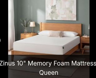 New zinus 10" queen memory foam mattress