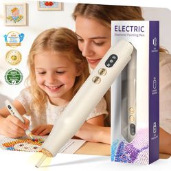 QITQUNS 5.0 GEN Electric Diamond Painting Pen with Light【Industry Ranking No.1—100% Absorption】Wireless Diamond Art Tools【Ergonomic Pen Grip Design】Ar