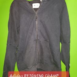 Adidas REIGNING CHAMP Full zip hoodie size medium , color black hbja 30s