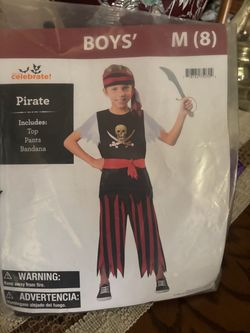 Boys' Pirate Halloween Costume Size Medium (8)