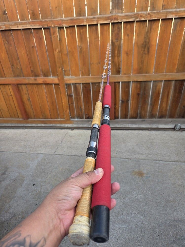 Custom Wrapped Older Ocean Fishing Poles