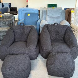🔥Special Discount (Set of 2)🔥Bean Bag Chair with Filler, Bean Bag Sofa with Tufted Soft Stuffed Filling, Fluffy and Lazy Sofa, Comfy Cozy BeanBag Ch