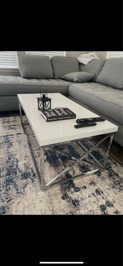 White and silver coffee table