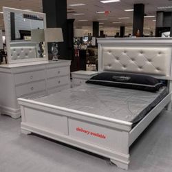 Salon Bedroom Set Queen or King Bed Dresser Nightstand and Mirror WİTH İNTEREST FREE PAYMENT OPTİONS 