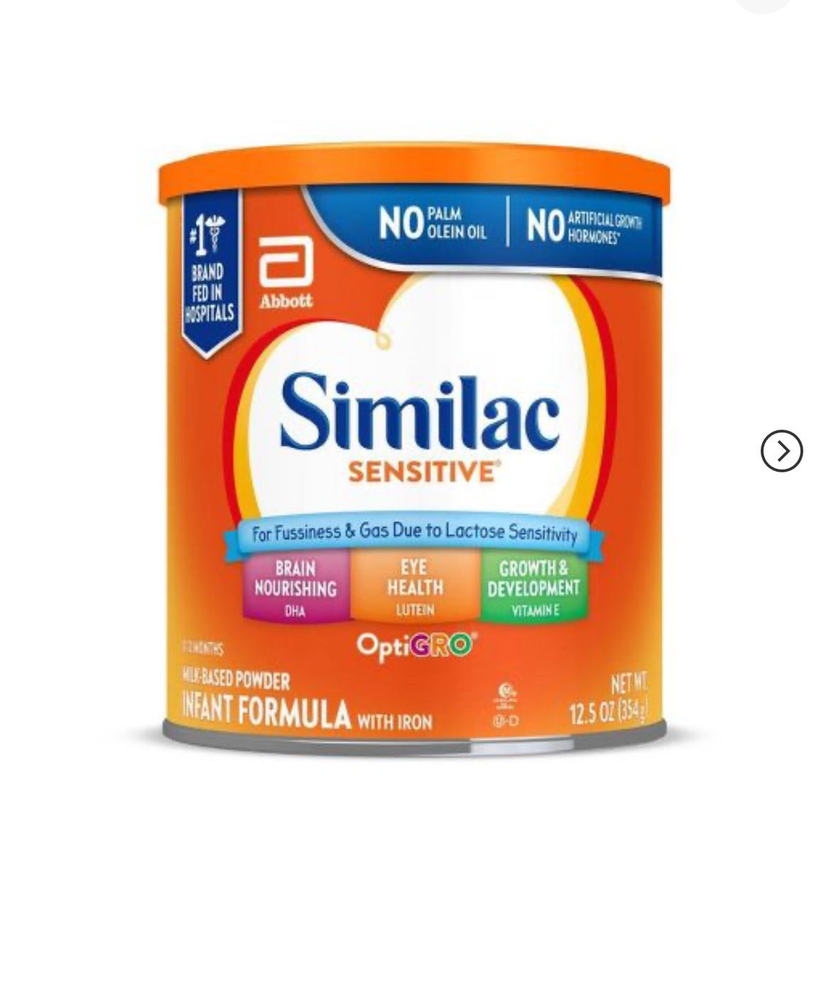 Similac Sensitive Powder Baby Formula, 12.5-oz Can