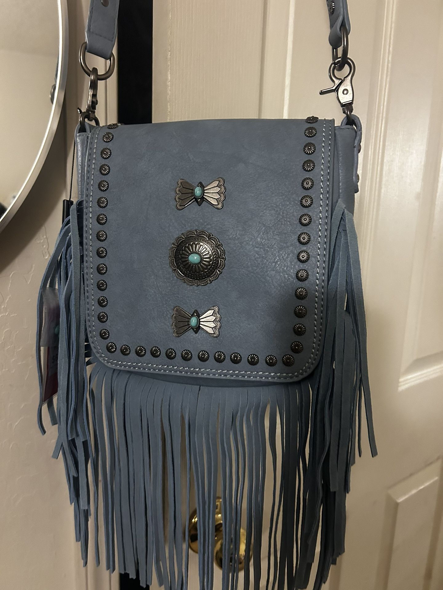 Montana West Fringe Mariposa Concho Western Purse