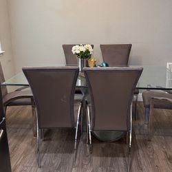 Glass Dining Table With 8 Chairs 