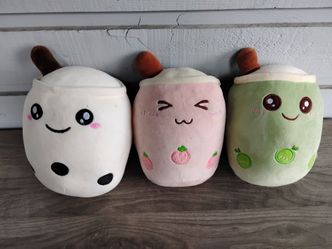 3 plush toy boba set