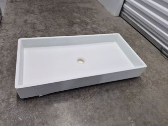 Mate white Rectangle Bathroom Sink