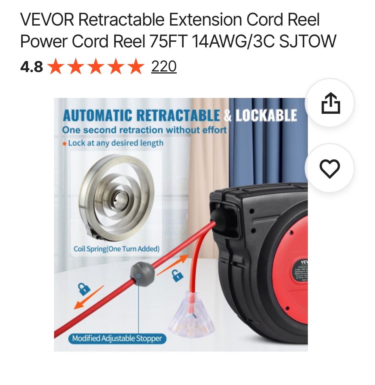 Retractable Extension Cord