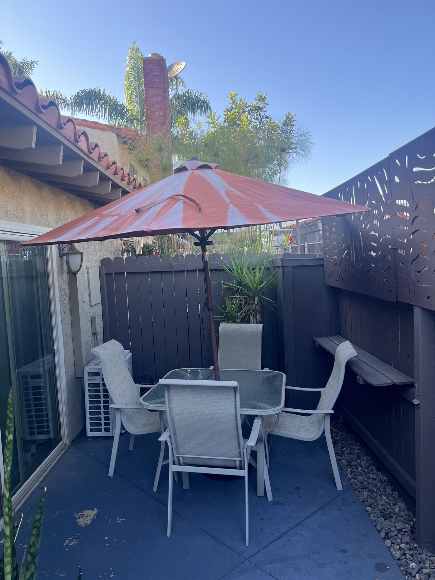 Patio Set - Umbrella, table, & chairs