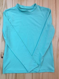 Boys Cat And Jack Sun Shirt Light Blue Sz 6/7 Long Sleeve Crew Neck Top- Aqua