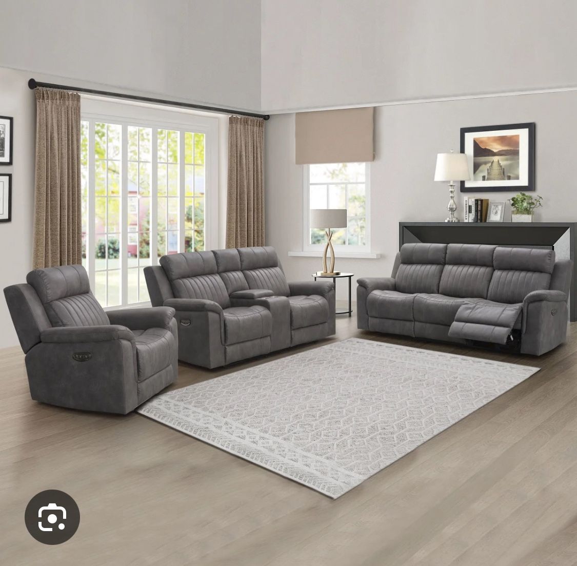 Garcelle 3-piece Fabric Reclining Couch Set