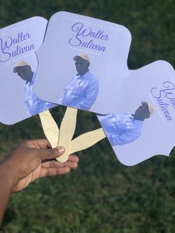 Custom Hand Fans and Custom Candles for Funeral