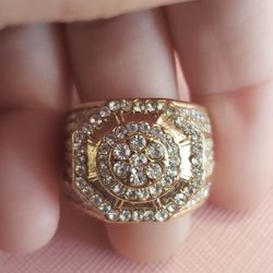 Mens Size 10 925 Posts With Paved Zirconia...ring Has A Flaw And Will Be Cheap For That Reason, See Photos 