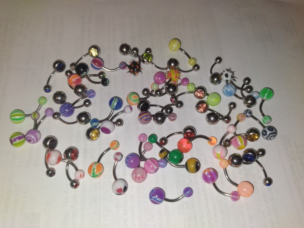Brand New Lot (55) Naval Belly Rings Body Jewelry