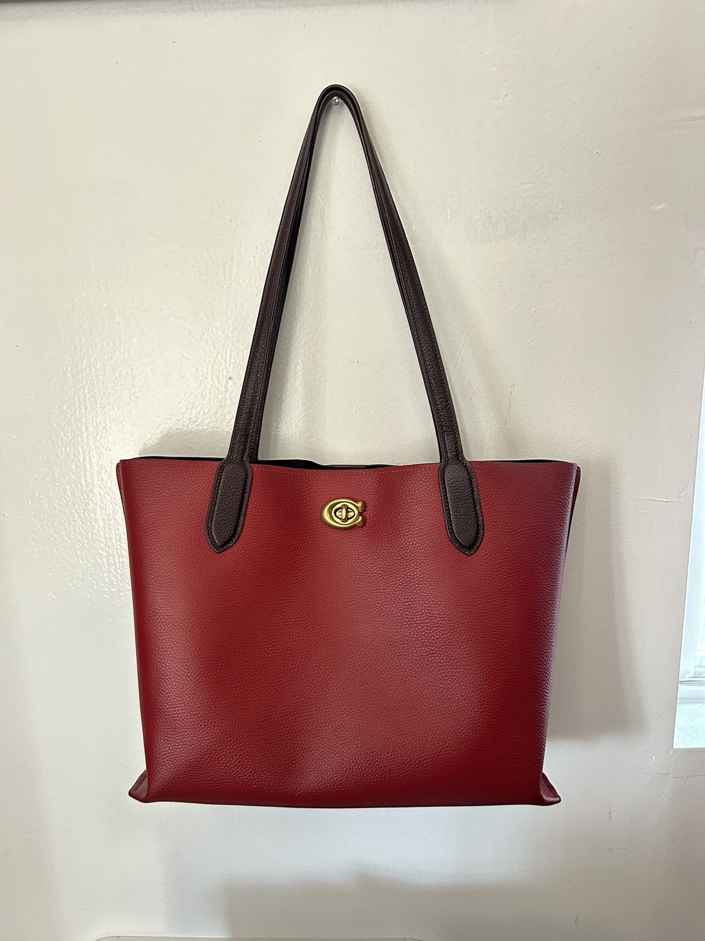 Red Coach Willow Tote Bag