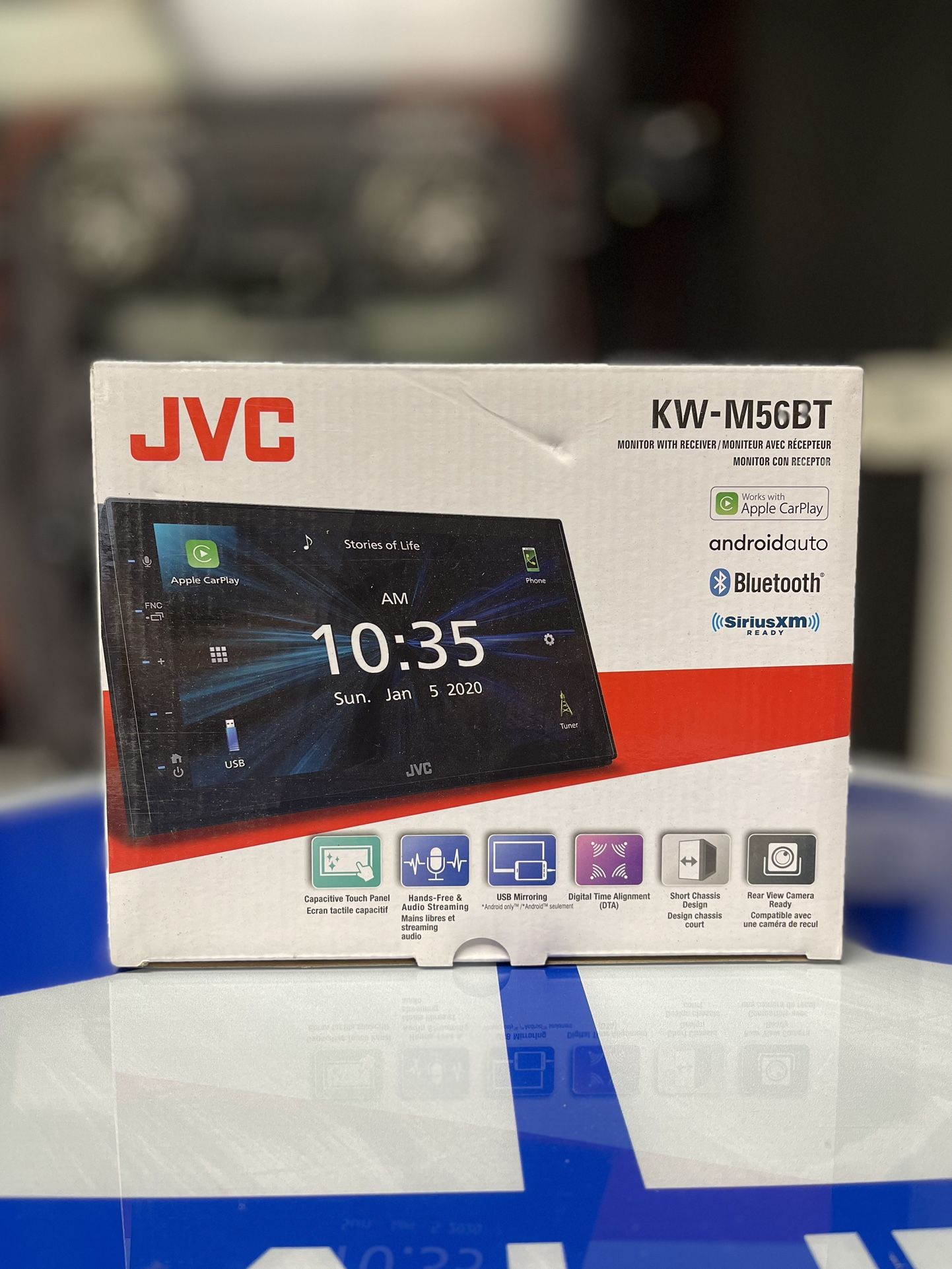 Brand New JVC KW M56BT Digital Media Receiver featuring 6.8