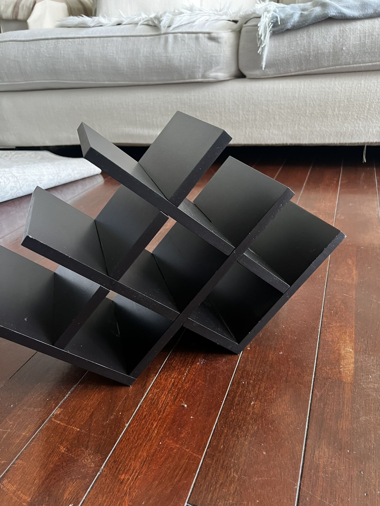 Table Wine Rack Black Wood