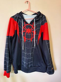 Men’s Spider-Man Miles Morales Zip Up Hoodie – Marvel Graphic Sweatshirt