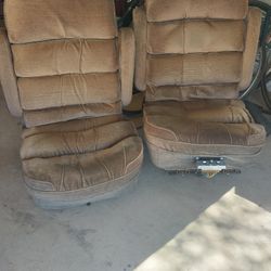 80s/90s GM Front Flexsteel Bucket Seat Set W/ Driver Power Seat Mechanism