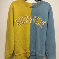 SUPREME SPLIT CREWNECK MUSTARD SIZE L