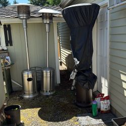 Three Vertical Outdoor Propane  Heaters - Free