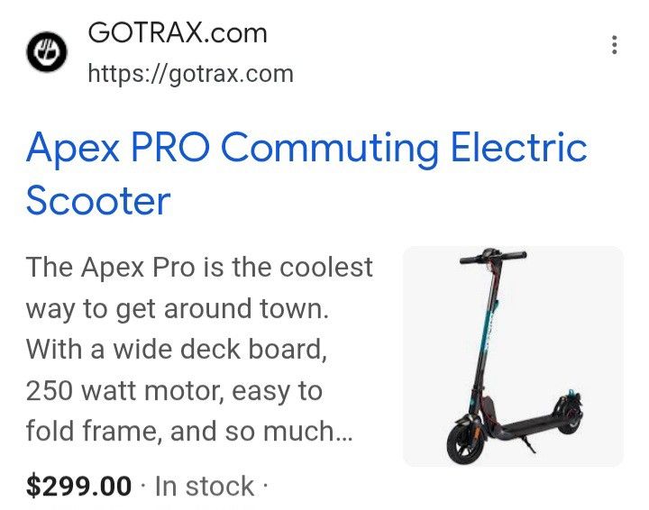 Gotrax Apex Pro. Lightly Used Great Condition. Charger Included