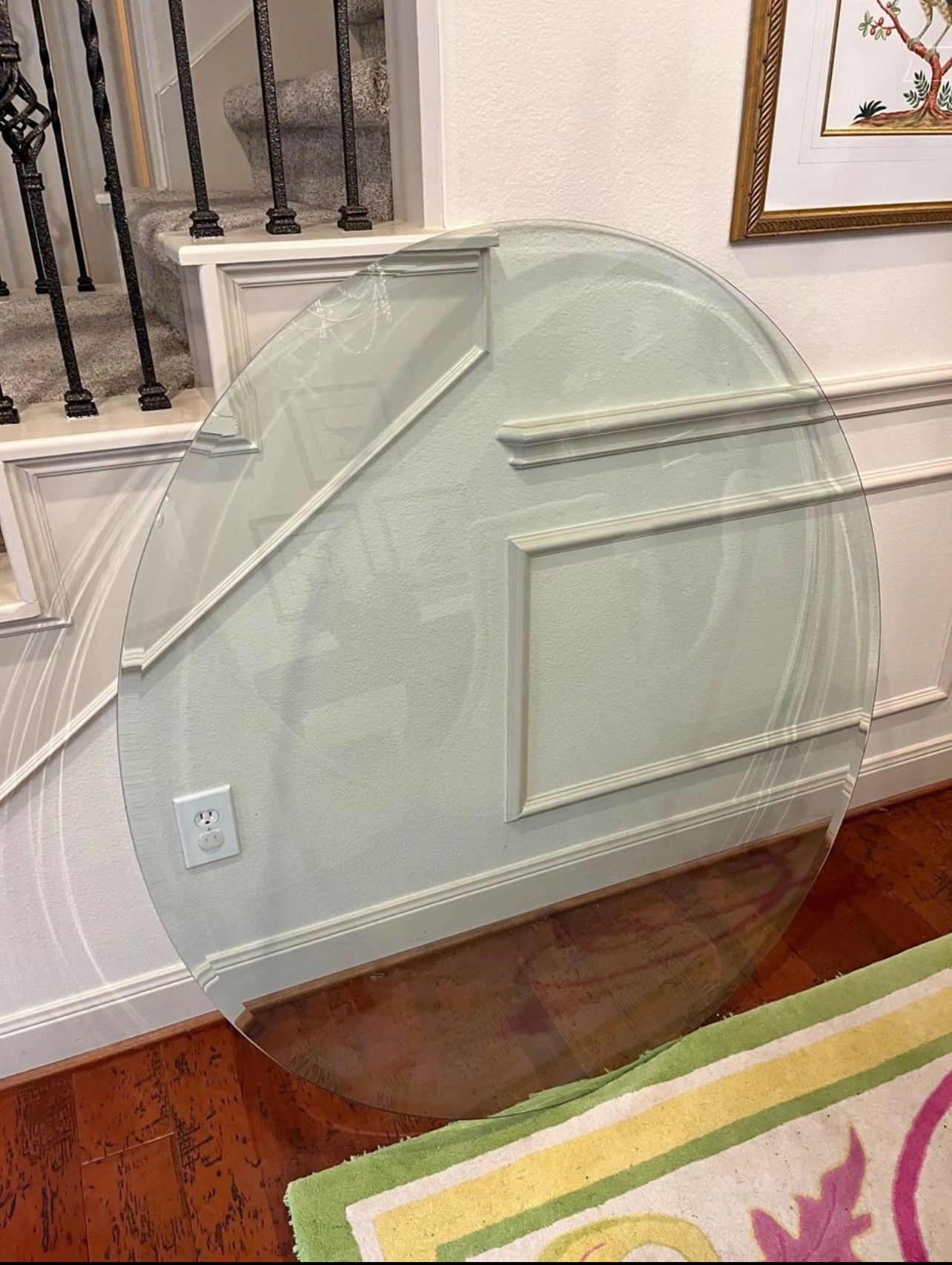 42” Beveled Round Glass Table Top