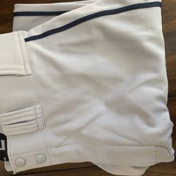Gray Easton LG Baseball Pants Navy Piping
