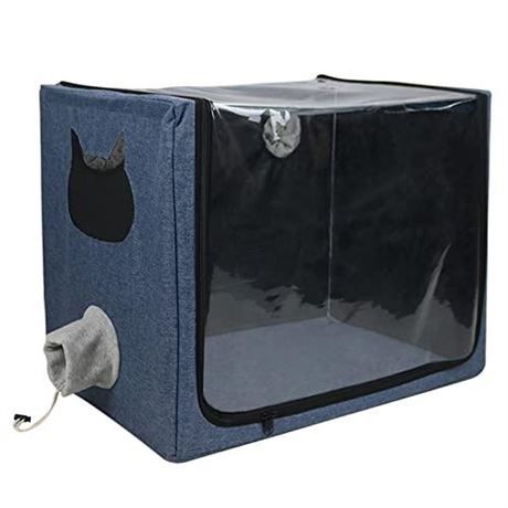 Pet Atomization Nest,Cat and Dog Atomization Box Oxygen Inhalation Machine Dedicated Folding Atomization Box,Small Pet Oxygen Inhalation Box ICU