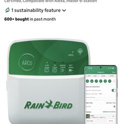Rain Bird ARC6 App-Based Indoor Smart WiFi Irrigation Sprinkler Timer/Controller, 6-Zone/Station, EPA WaterSense Certified, Compatible with Alexa, Ind