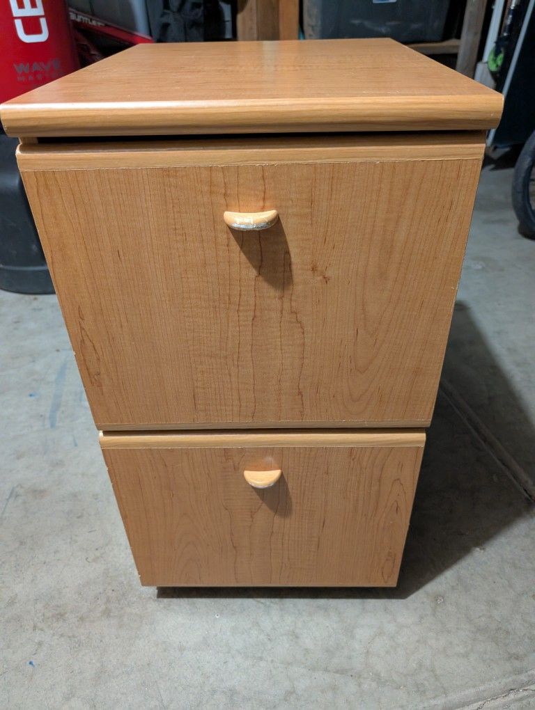 Wooden File Cabinet On Wheels