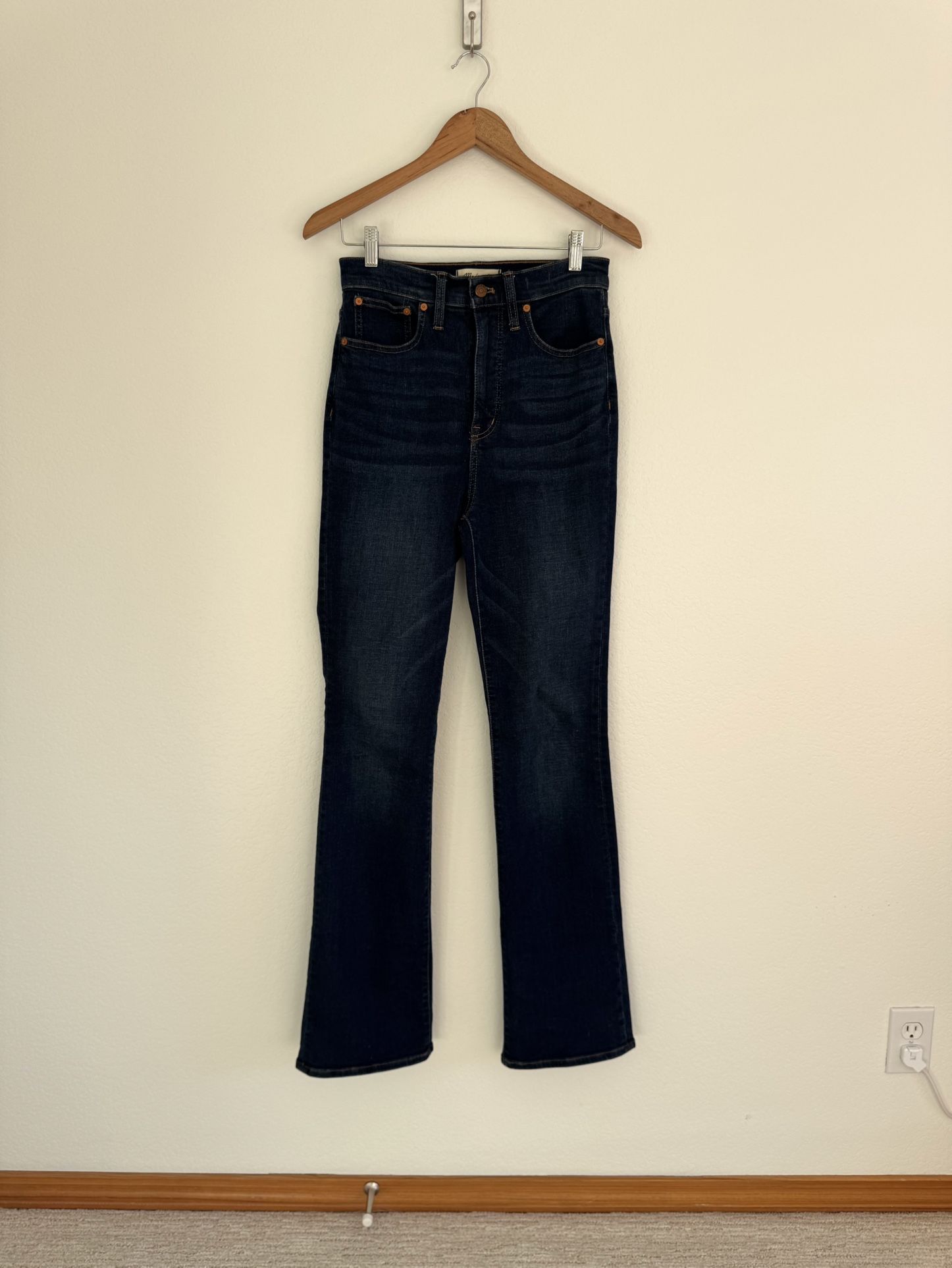 27 Tall Madewell Skinny Flare Dark Blue Flare Jeans