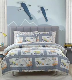 Construction Trucks Comforter Set 7 Piece Full Size