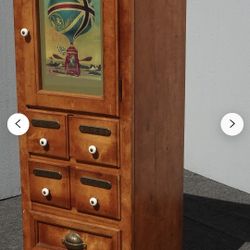 Vintage French Country Storage Cabinet ~ 4 Drawers & Cabinet w Shelves
